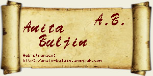 Anita Buljin vizit kartica